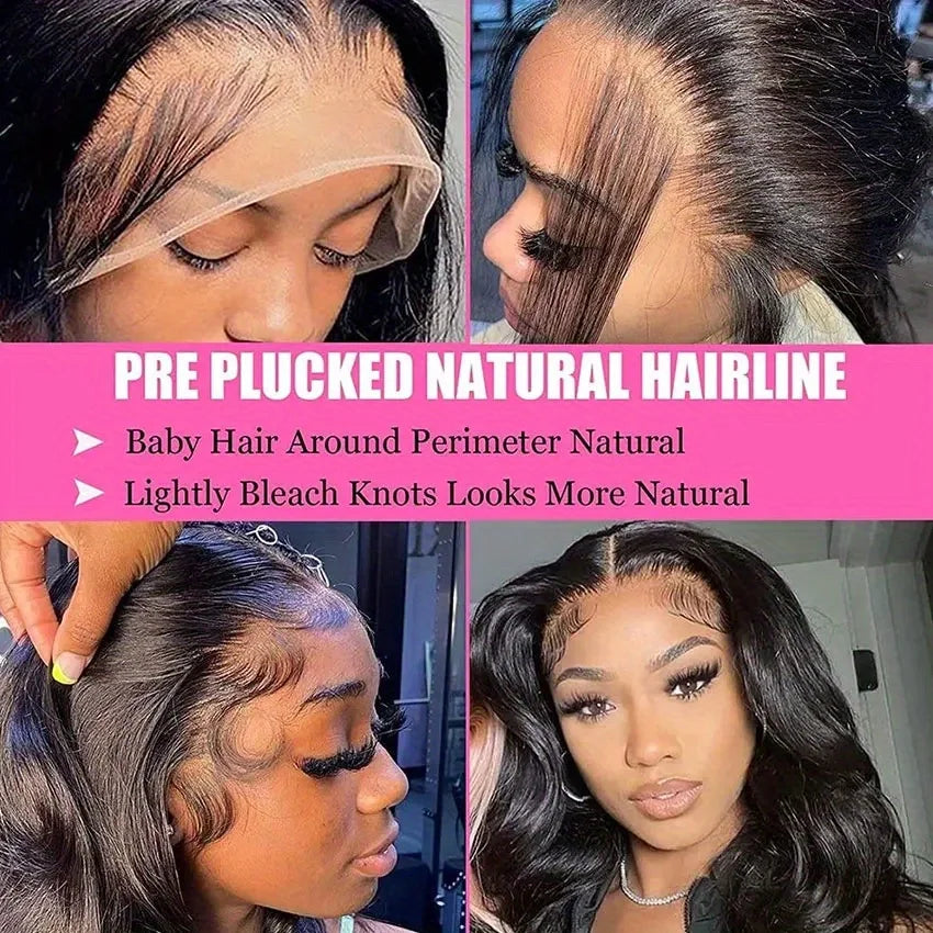 40 42Inch Body Wave Human Hair Wig 13x4 13x6 HD Lace Front Wig 250% Density Brazilian Hair Natural Black Wig for Women