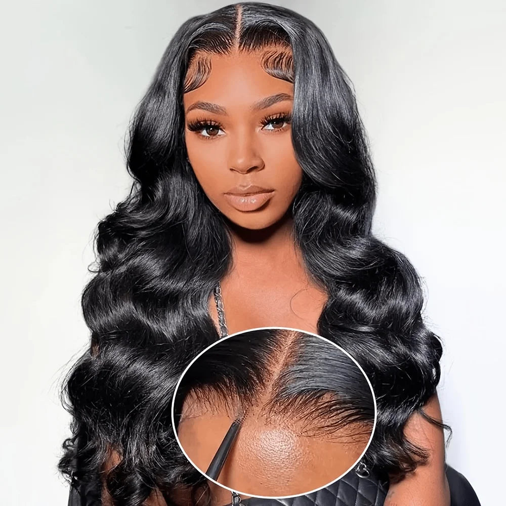 40 42Inch Body Wave Human Hair Wig 13x4 13x6 HD Lace Front Wig 250% Density Brazilian Hair Natural Black Wig for Women