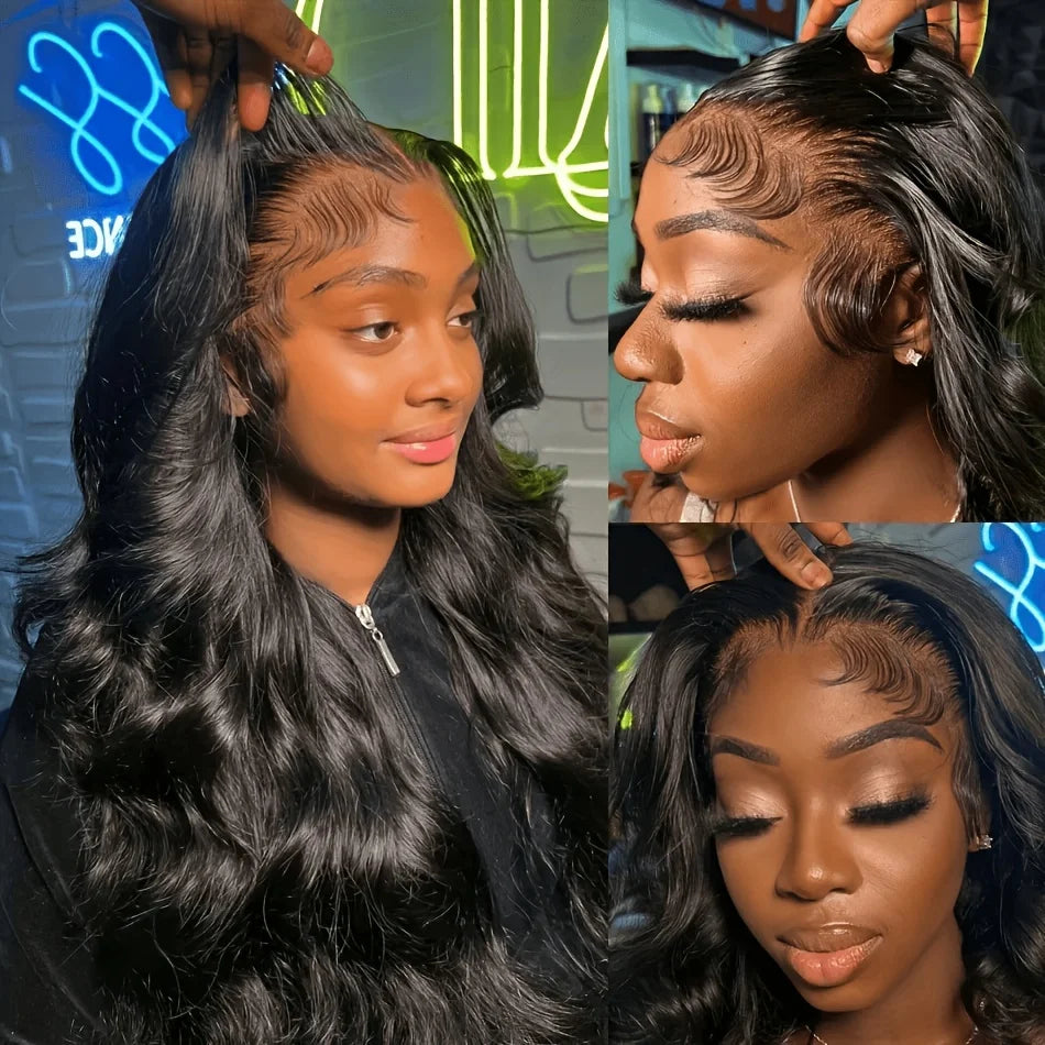 40 42Inch Body Wave Human Hair Wig 13x4 13x6 HD Lace Front Wig 250% Density Brazilian Hair Natural Black Wig for Women