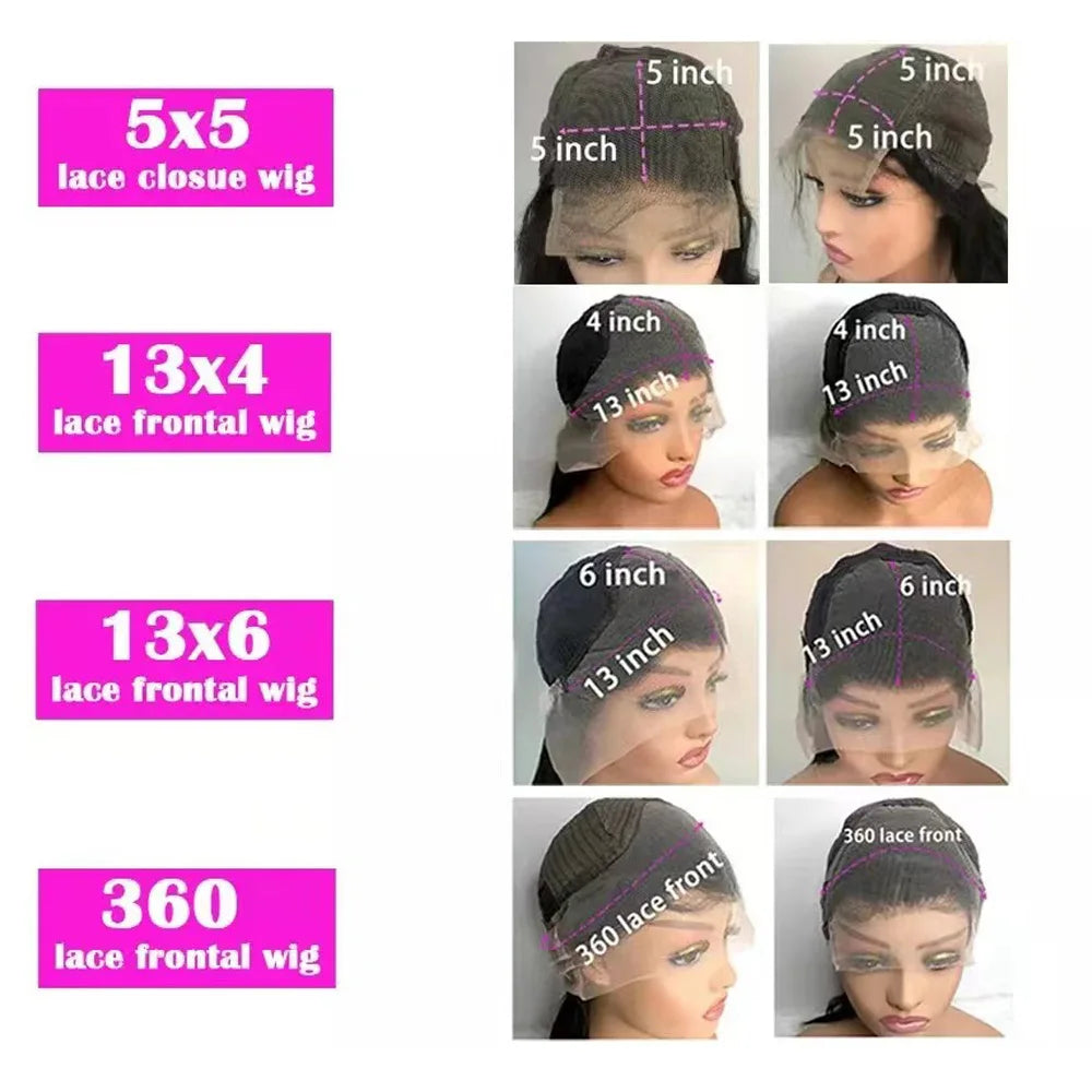 38 40 Inches 200% Density Bone Straight 13x6 HD Transparent Lace Frontal Wig Brazilian Human Hair 5x5 Lace Front Wigs For Women