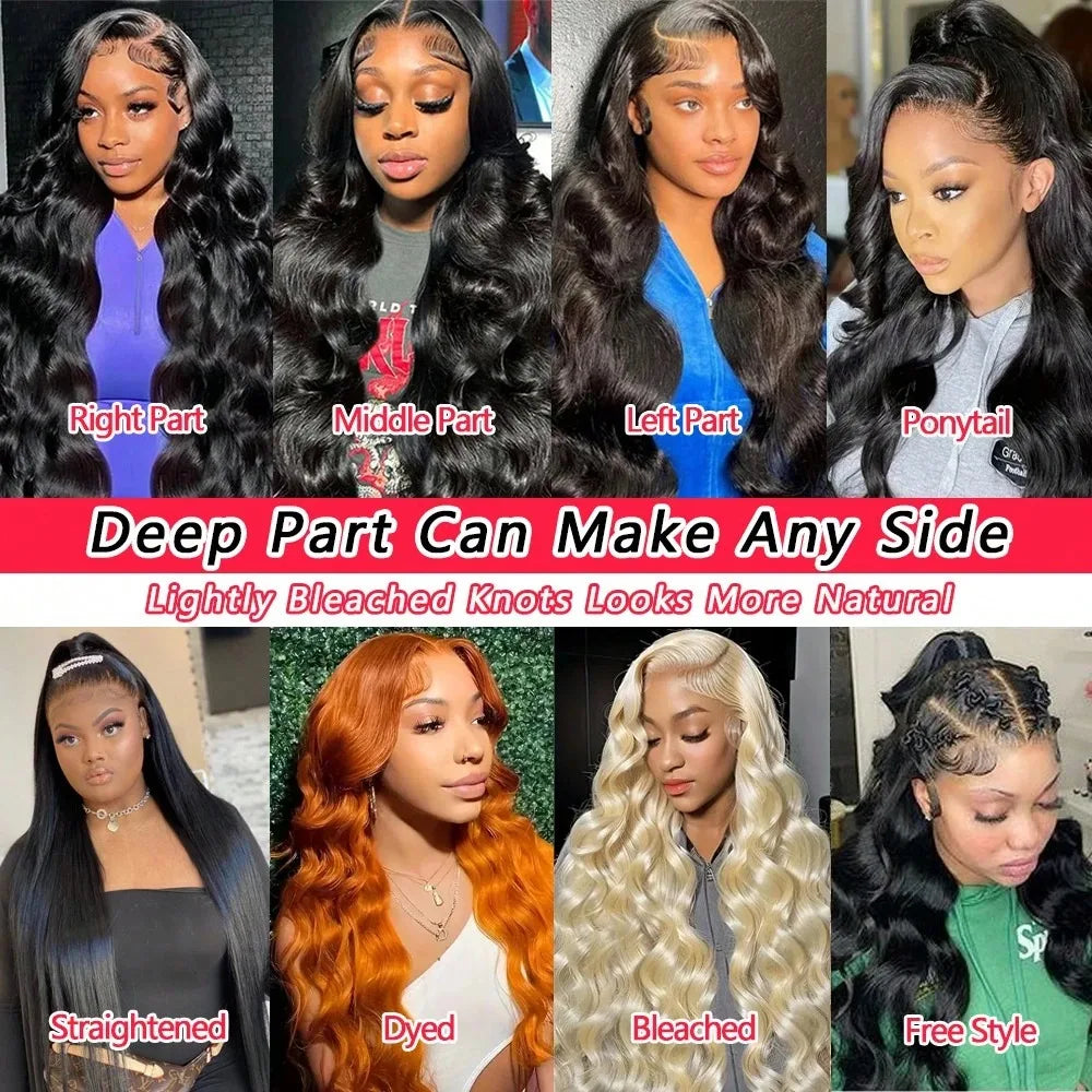 Nature Black Lace Front Wigs Human Hair 13x4 HD Transparent Body Wave Lace Front Wigs Human Hair Pre Plucked
