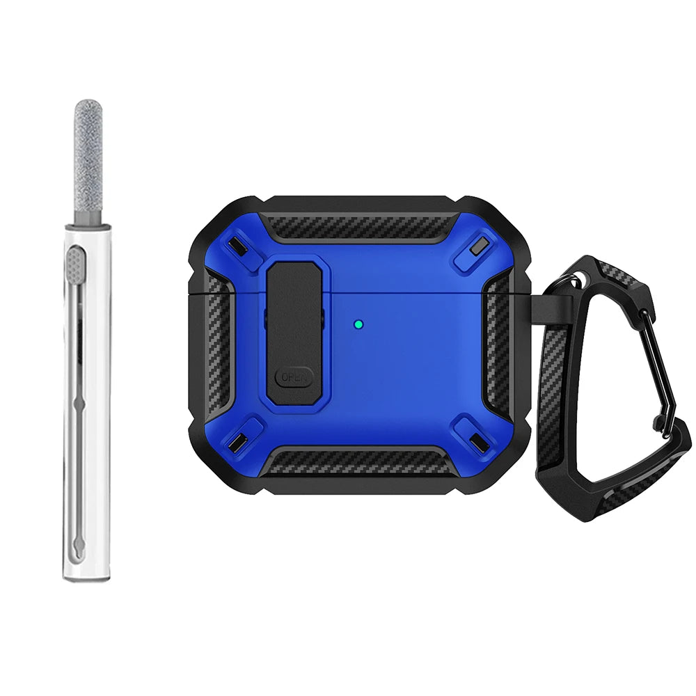 Security Lock Case For AirPods 4 4th Gen Cover TPU PC Protective Cases For Apple AirPods 4 Fundas Earphone Accessories With Hook