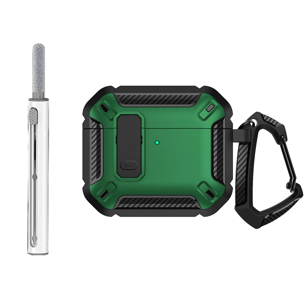 Security Lock Case For AirPods 4 4th Gen Cover TPU PC Protective Cases For Apple AirPods 4 Fundas Earphone Accessories With Hook
