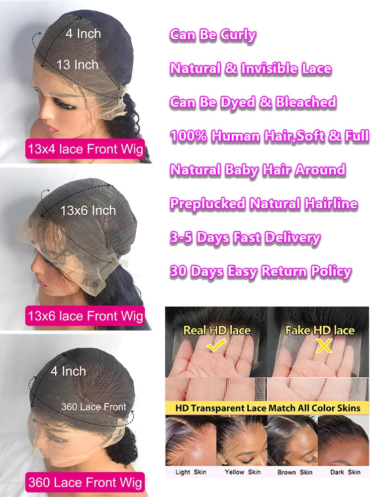 200% Real Density Bone Straight Hd Transparent 13x6 Pre Plucked Lace Frontal Wig 13x4 360 Hd Lace Front ≥98% Human Hair Wigs