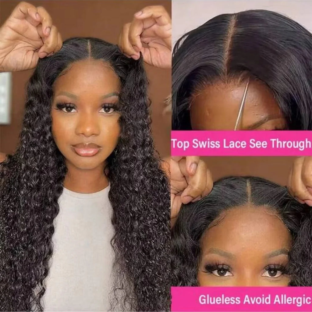 Loose Deep Wear And Go Glueless 5x5 13x6 HD Transparent Lace Front Wigs Pre Plucked Brazilian Human Hair Wigs 42 Inch Women Wigs