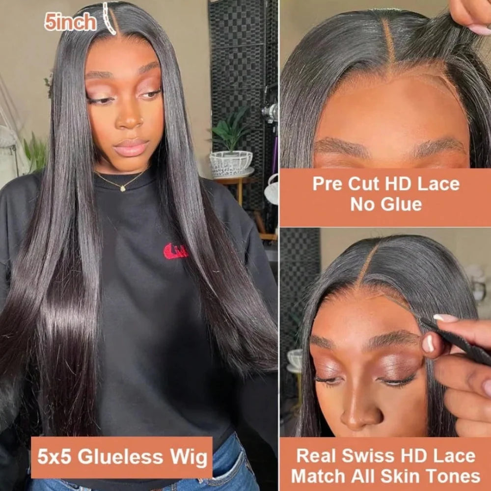 Bone Straight HD Lace Front Wig – 250% Density Brazilian Human Hair (13x4 & 13x6) Pre Plucked Baby Hair