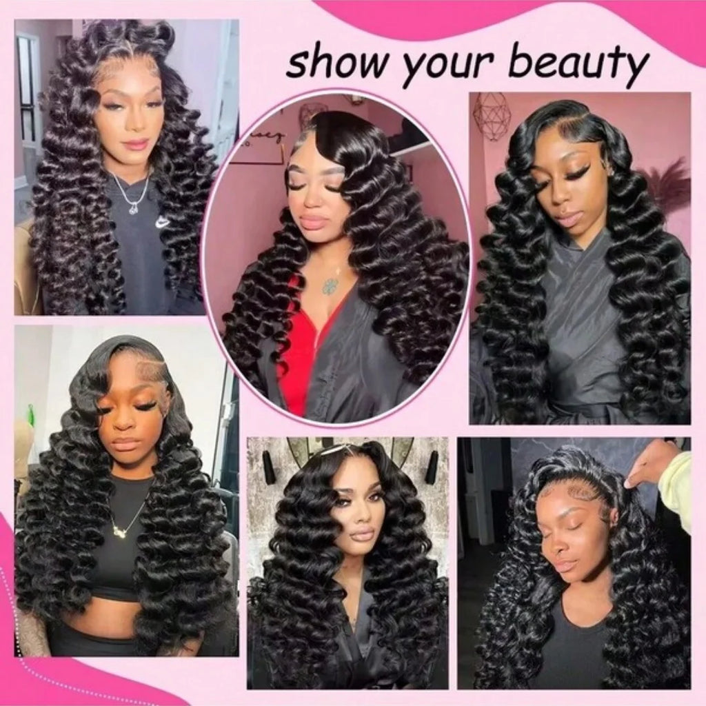 Loose Deep Wear And Go Glueless 5x5 13x6 HD Transparent Lace Front Wigs Pre Plucked Brazilian Human Hair Wigs 42 Inch Women Wigs