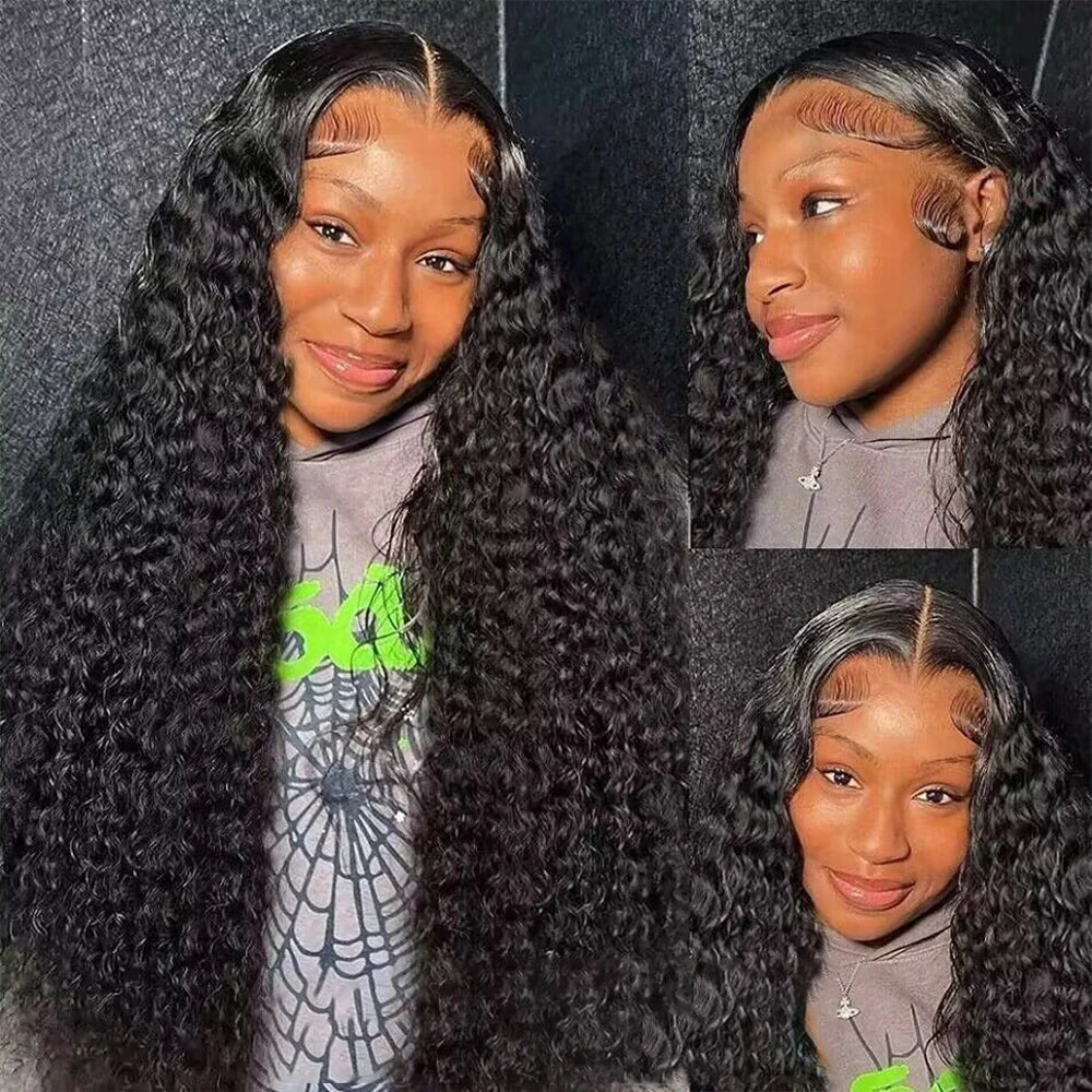HD Transparent Deep Wave Frontal Wig 13x4/13x6 Curly Lace Front Human Hair Wigs For Women Wet And Wavy Water 5x5 Closure Wig