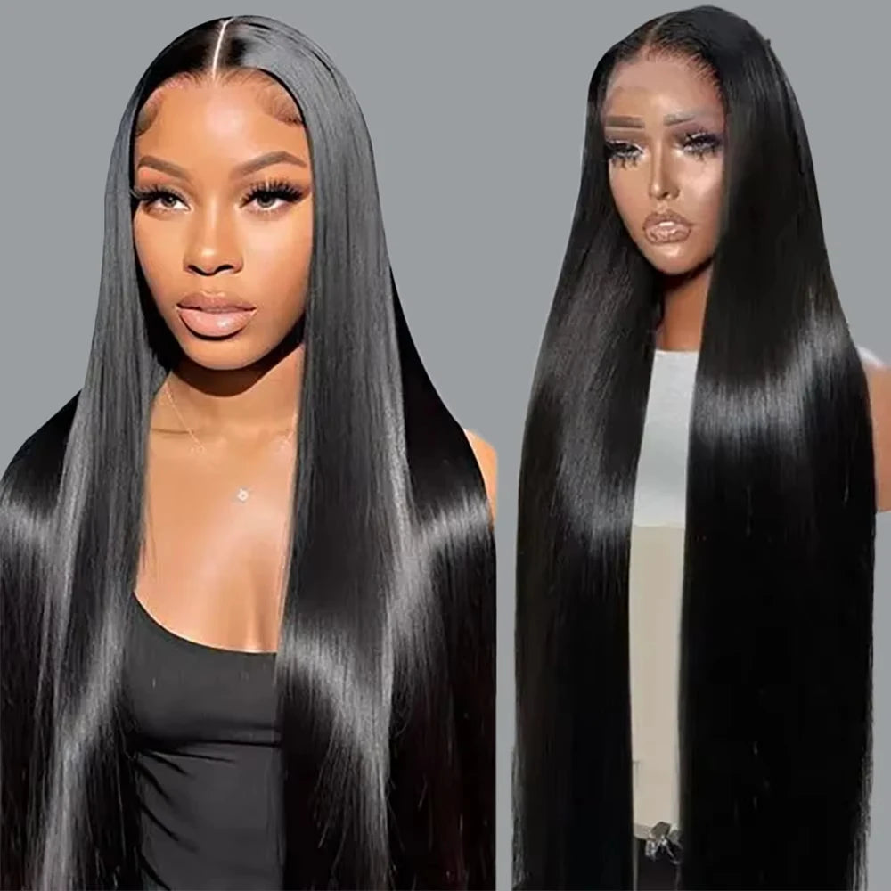 Bone Straight Glueless HD Lace Front Wig – 200% & 220% Density Brazilian Human Hair (13x4, 13x6, 5x5 & 360) 16–46 Inch