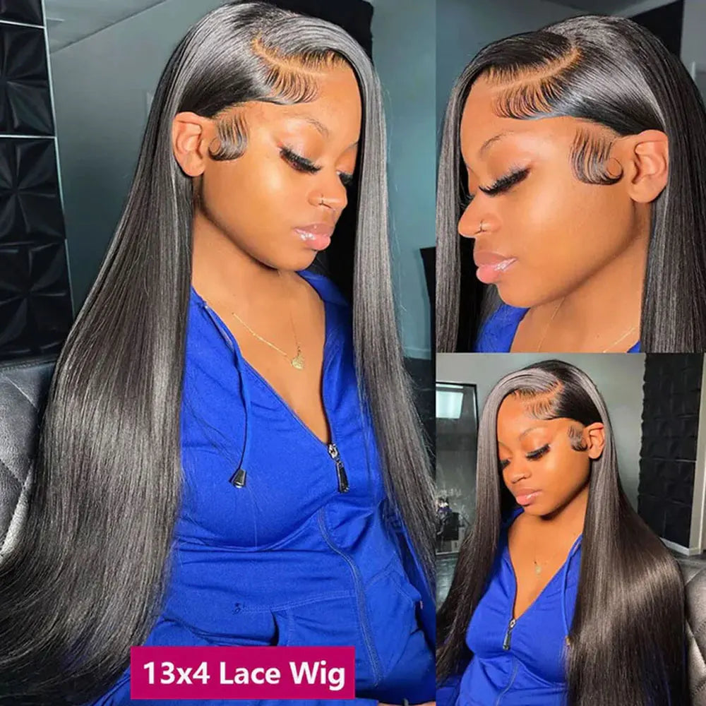 30 40 Inch Straight Human Hair Wigs 13x6 HD Lace Frontal Wigs Brazilian Bone Straight Lace Frontal Human Hair Wigs For Women