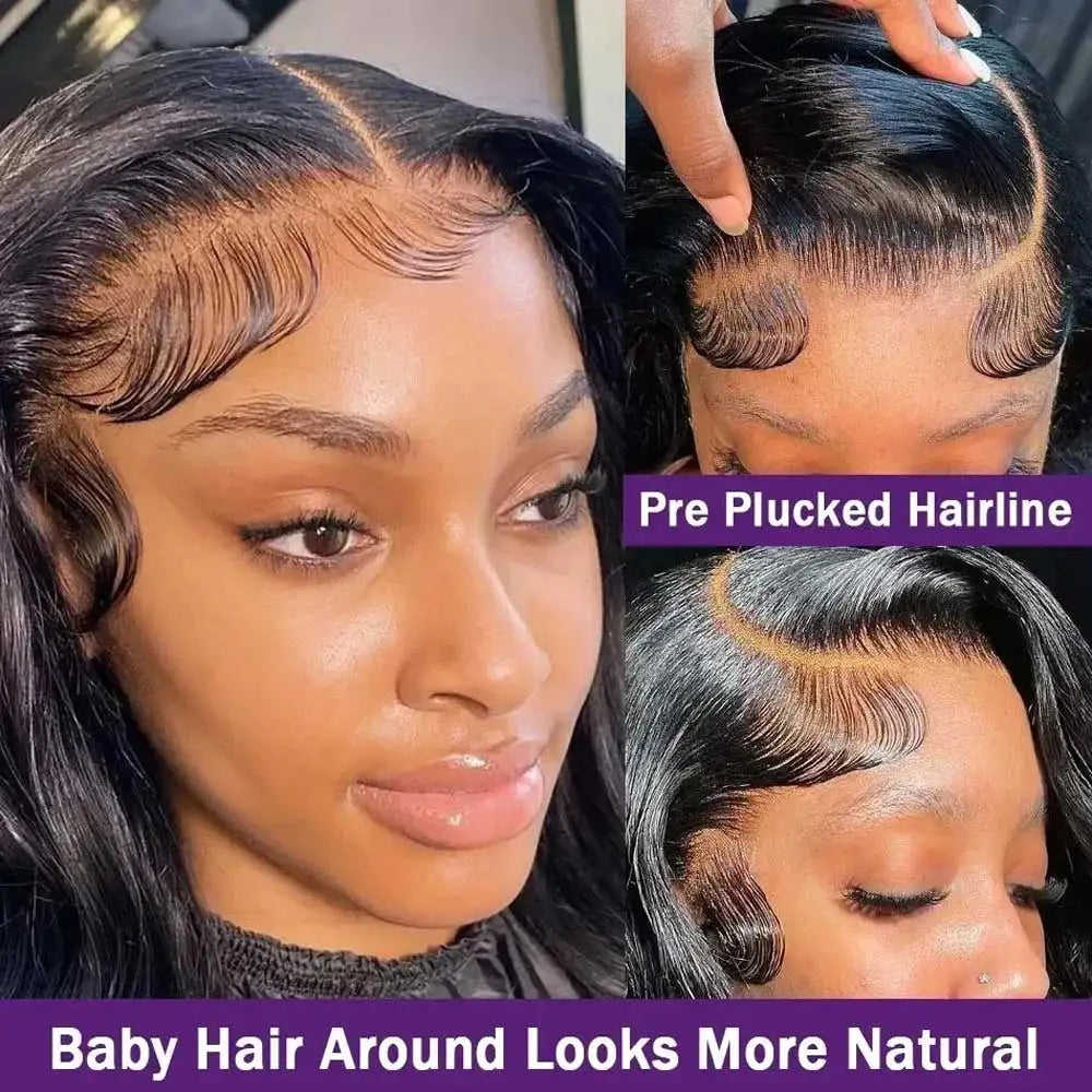 13x413x6 HD Body Wave Lace Front Human Hair Wigs Pre Plucked Remy 40 42 Inch 5x5 Glueless Wet And Wavy Lace Frontal Wigs
