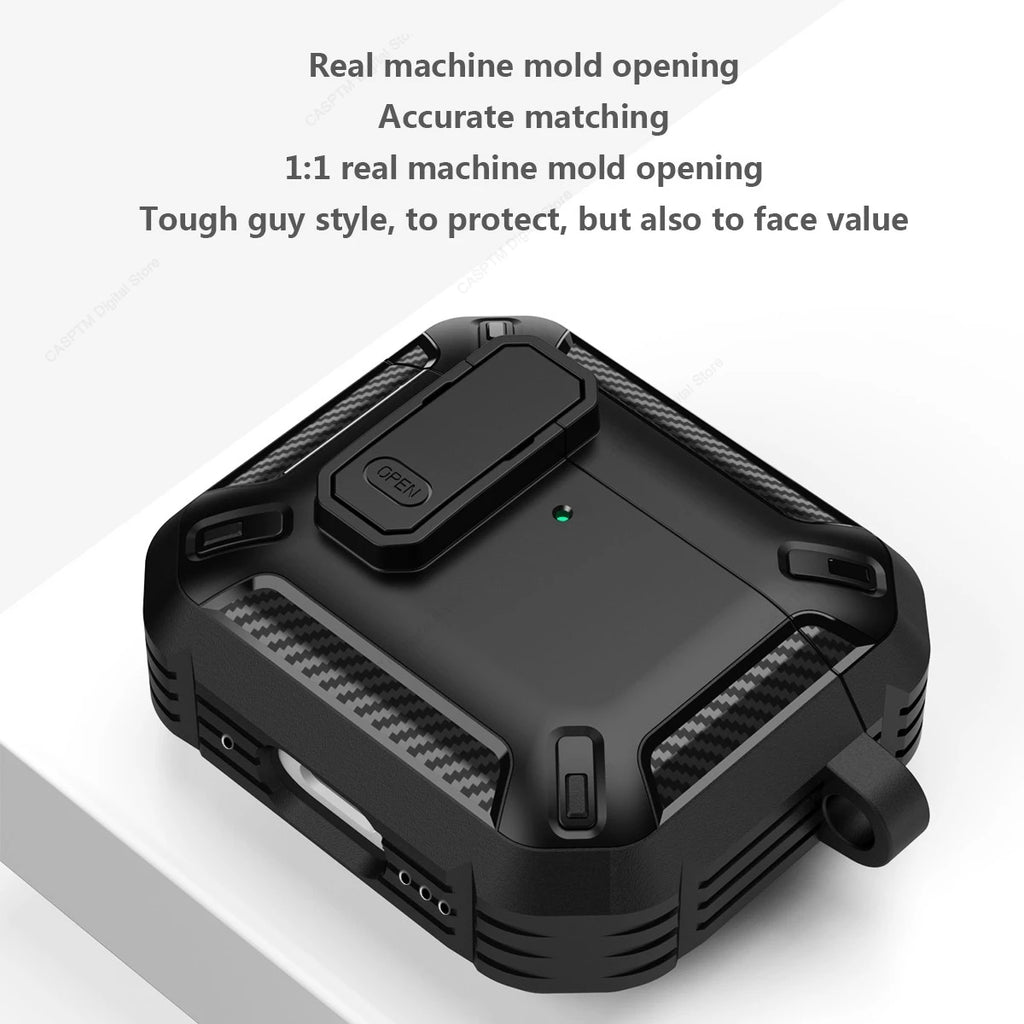 Security Lock Case For AirPods 4 4th Gen Cover TPU PC Protective Cases For Apple AirPods 4 Fundas Earphone Accessories With Hook