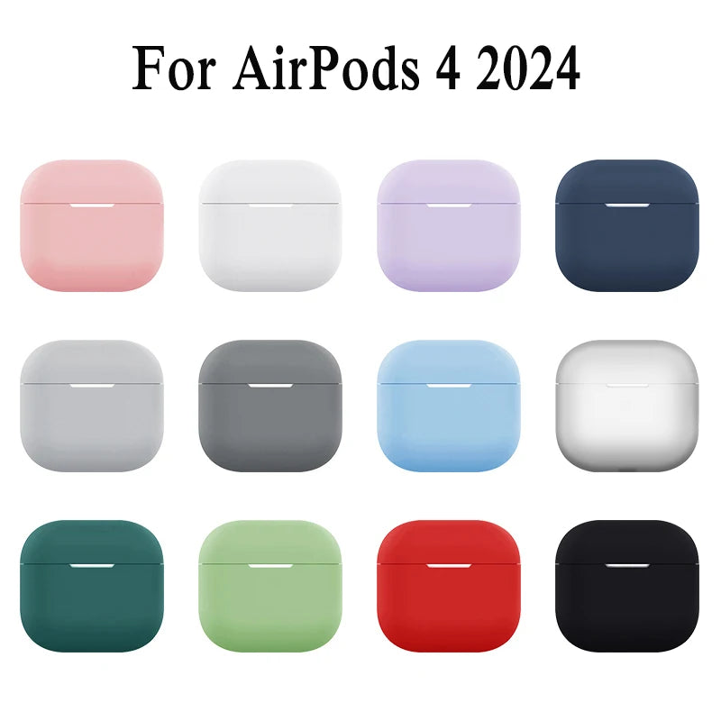 Silicone Earphone Cases For Airpods 4 Case Headphones Case Protective Cover For Apple Airpods 4 4th Gen Coque Funda Sleeve Capa