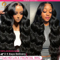 Body Wave HD Lace Front Wig – 180% & 200% Density Brazilian Human Hair (13x4, 13x6 & 4x4)