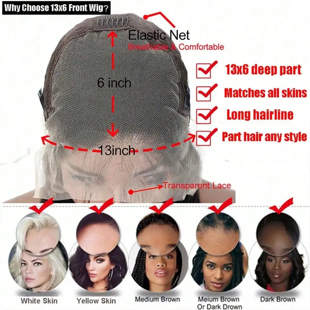Nature Black Lace Front Wigs Human Hair 13x4 HD Transparent Body Wave Lace Front Wigs Human Hair Pre Plucked