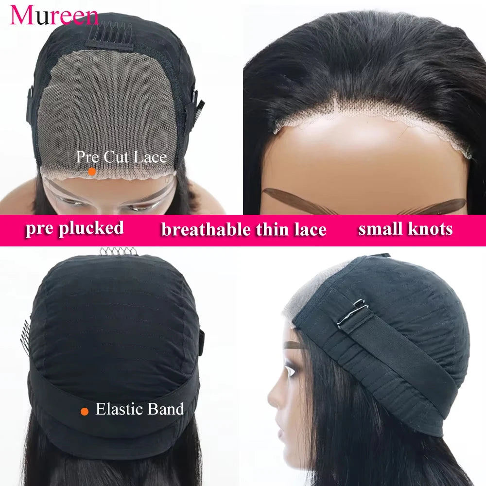 250% Density Bob Wig Body Wave Wear And Go Glueless Wigs For Women Ready To Wear 100% Human Hair Wigs Pre Plucked Lace Wig