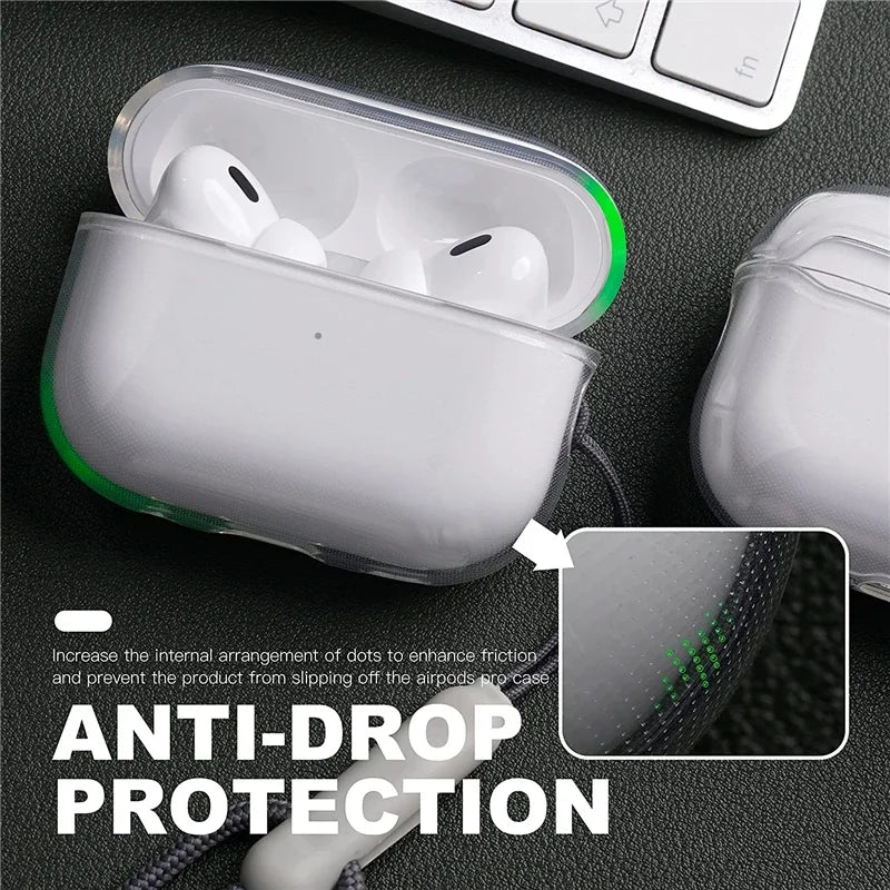 Clear Soft TPU Earphone Case with Lanyard Strap for Airpods Pro 2 3 2nd Generation Air Pods 5 4 1 3rd 2026 Gen Cover Accessories