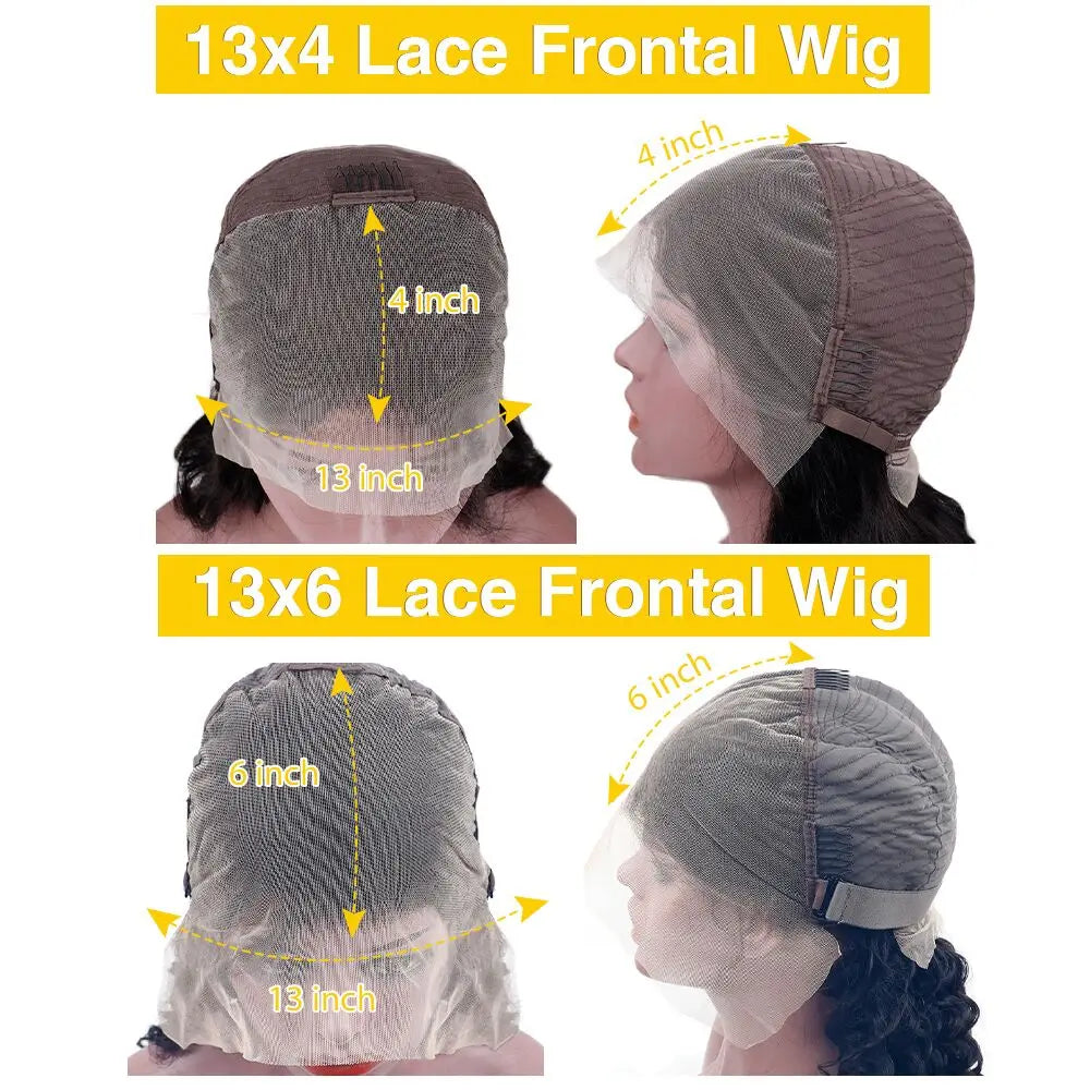 Deep Wave HD Lace Front Wig – 180% & 200% Density Brazilian Human Hair (13x4 & 13x6) 16–36 Inch