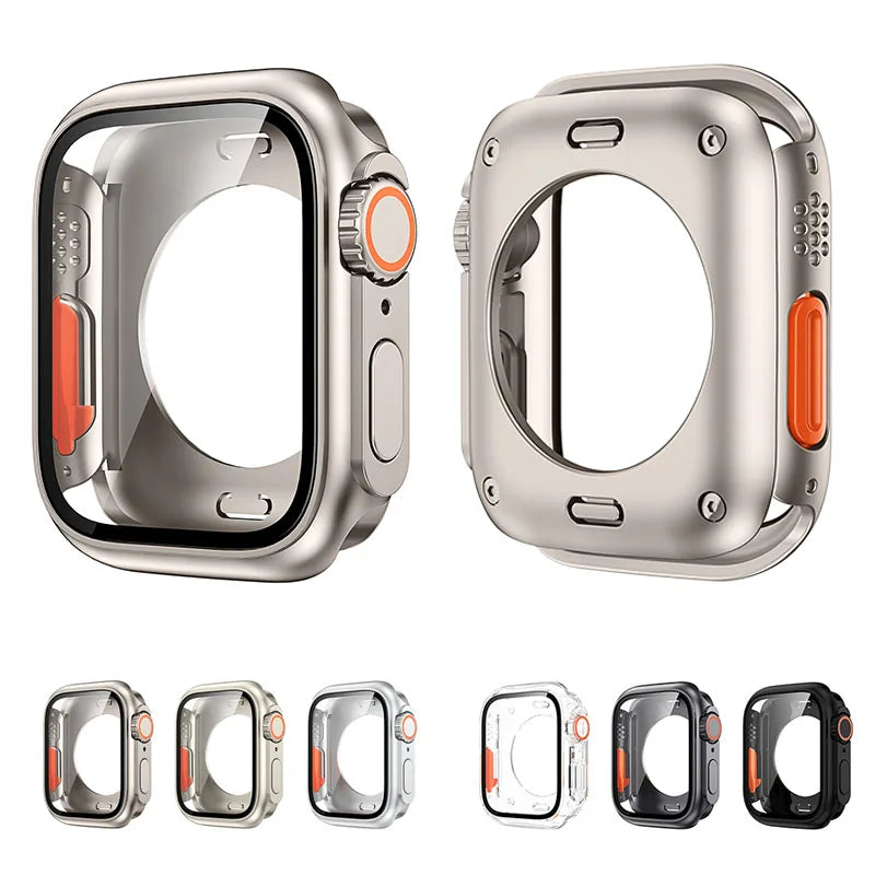 Change To Ultra Glass Screen Protector + Case for Apple Watch 11 10 9 8 7 45mm 41mm 44mm 40mm IWatch S10 42mm 46mm PC Hard Cover