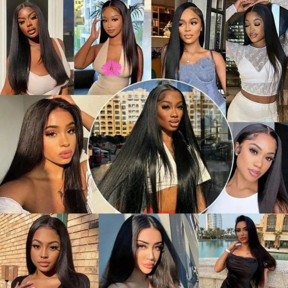 Bone Straight HD Lace Front Wig – 250% Density Brazilian Human Hair (13x4 & 13x6) Pre Plucked Baby Hair