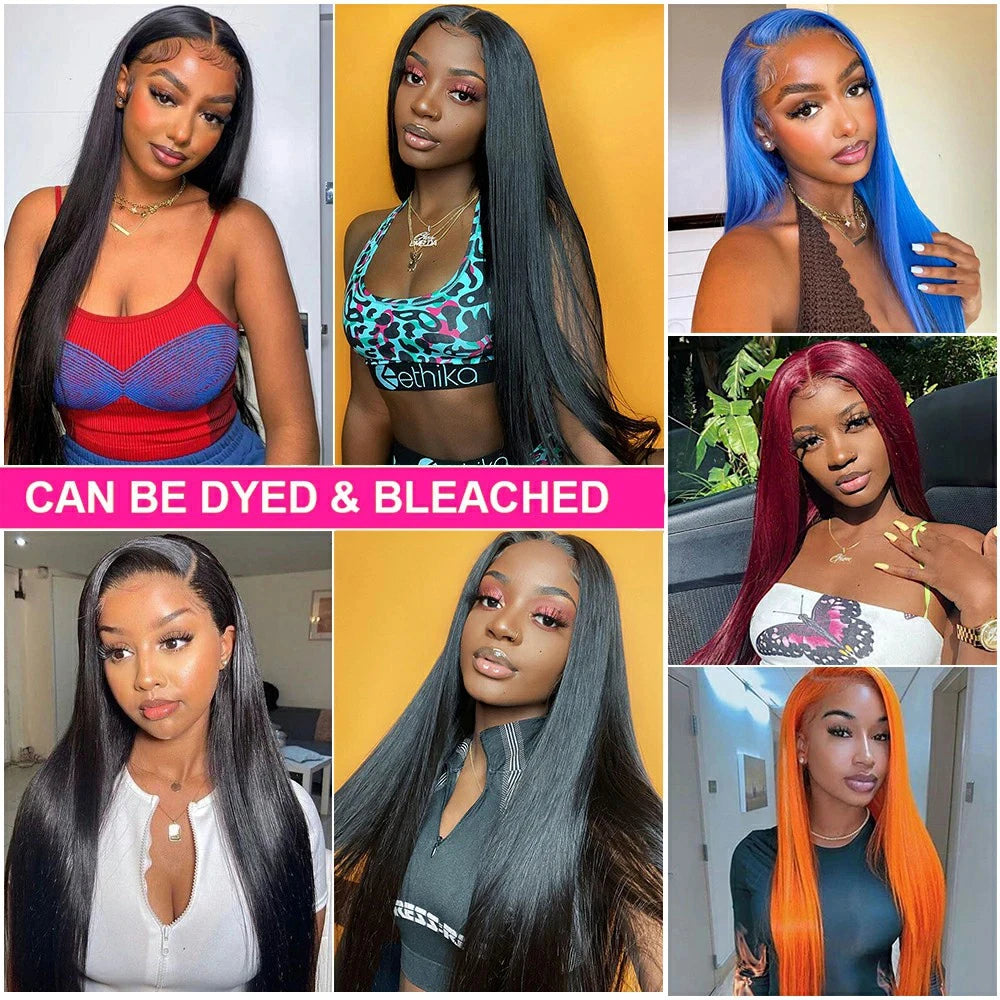 Bone Straight Glueless HD Lace Front Wig – 200% & 220% Density Brazilian Human Hair (13x4, 13x6, 5x5 & 360) 16–46 Inch
