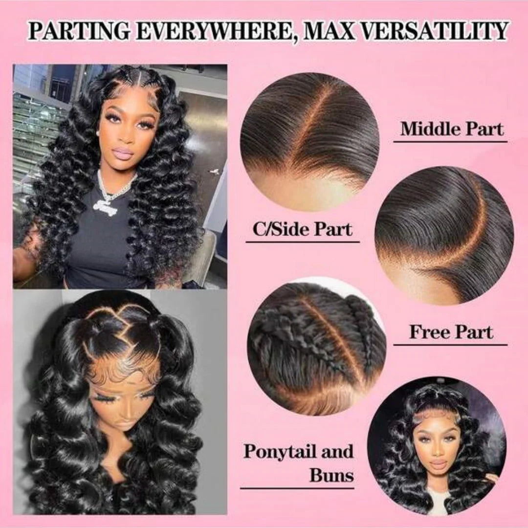 Loose Deep Wear And Go Glueless 5x5 13x6 HD Transparent Lace Front Wigs Pre Plucked Brazilian Human Hair Wigs 42 Inch Women Wigs