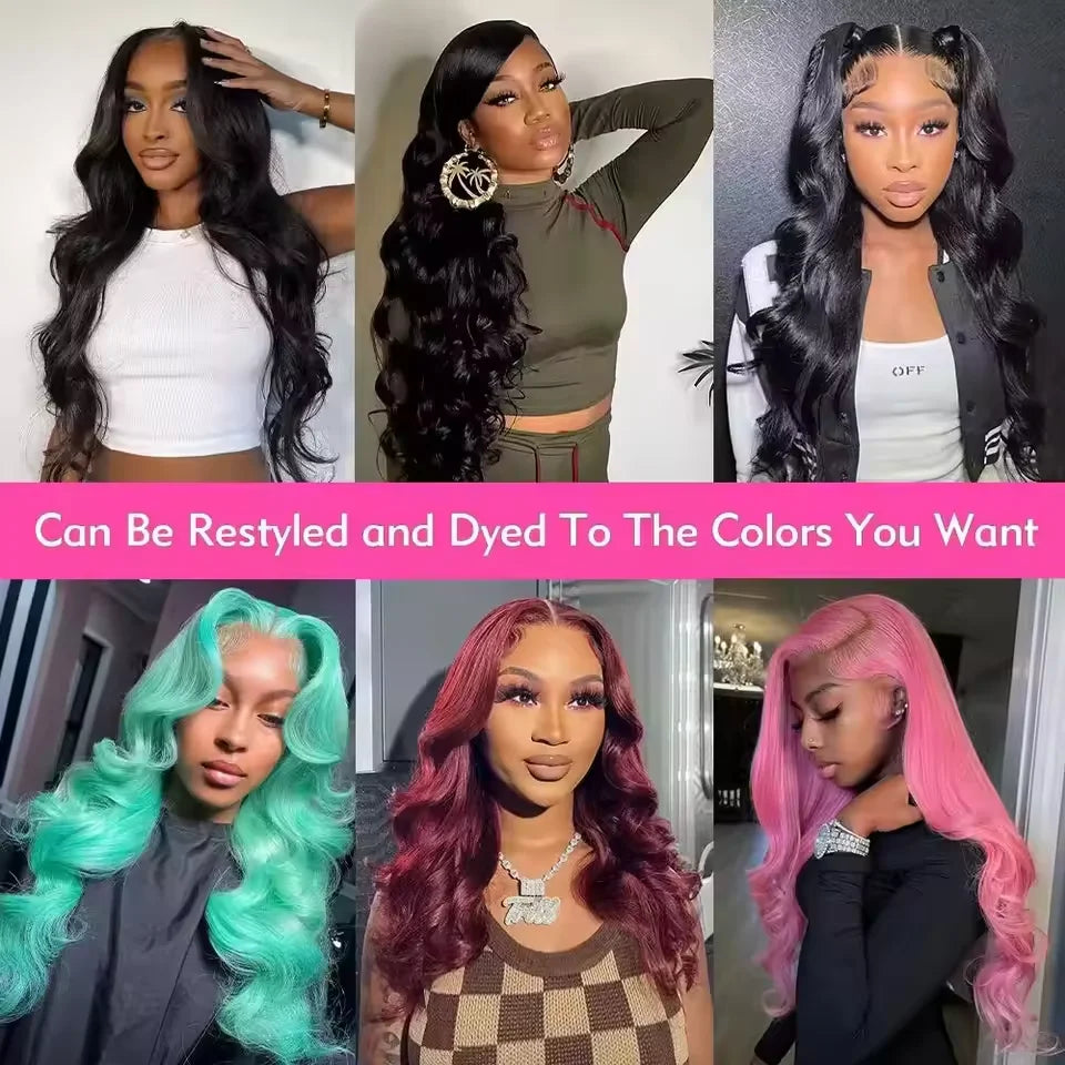 46 Inch Long Body Wave 13x6 HD Transparent Lace Frontal Wigs Brazilian Human Hair 200 Density Pre Plucked With Baby Hair Wigs