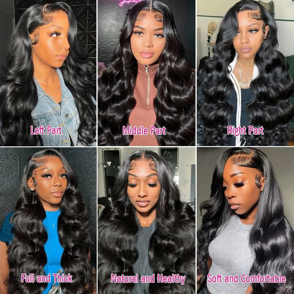 13x413x6 HD Body Wave Lace Front Human Hair Wigs Pre Plucked Remy 40 42 Inch 5x5 Glueless Wet And Wavy Lace Frontal Wigs