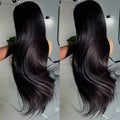 42 Inch 250 Density Bone Straight Lace Frontal Wig Human Hair Wig 13x6 Hd Transparent Lace Frontal Wig For Women Ready To Wear