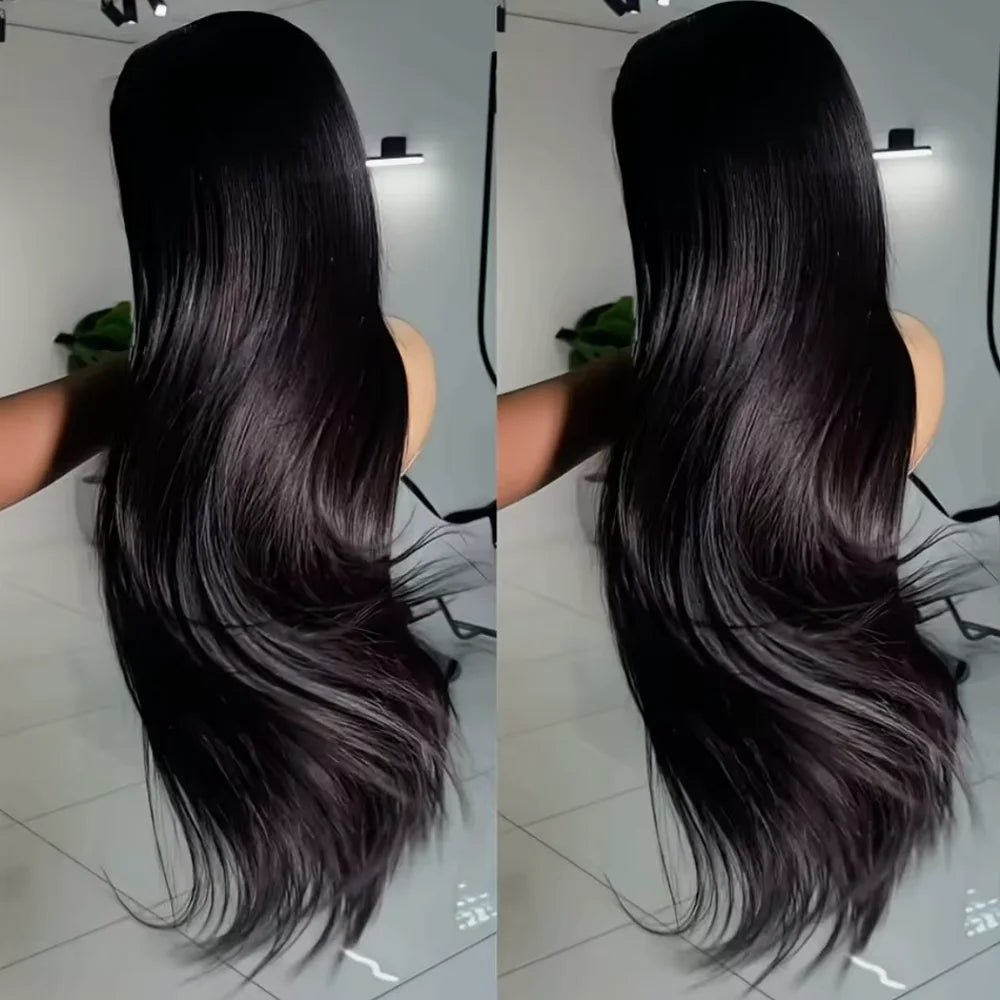 42 Inch 250 Density Bone Straight Lace Frontal Wig Human Hair Wig 13x6 Hd Transparent Lace Frontal Wig For Women Ready To Wear