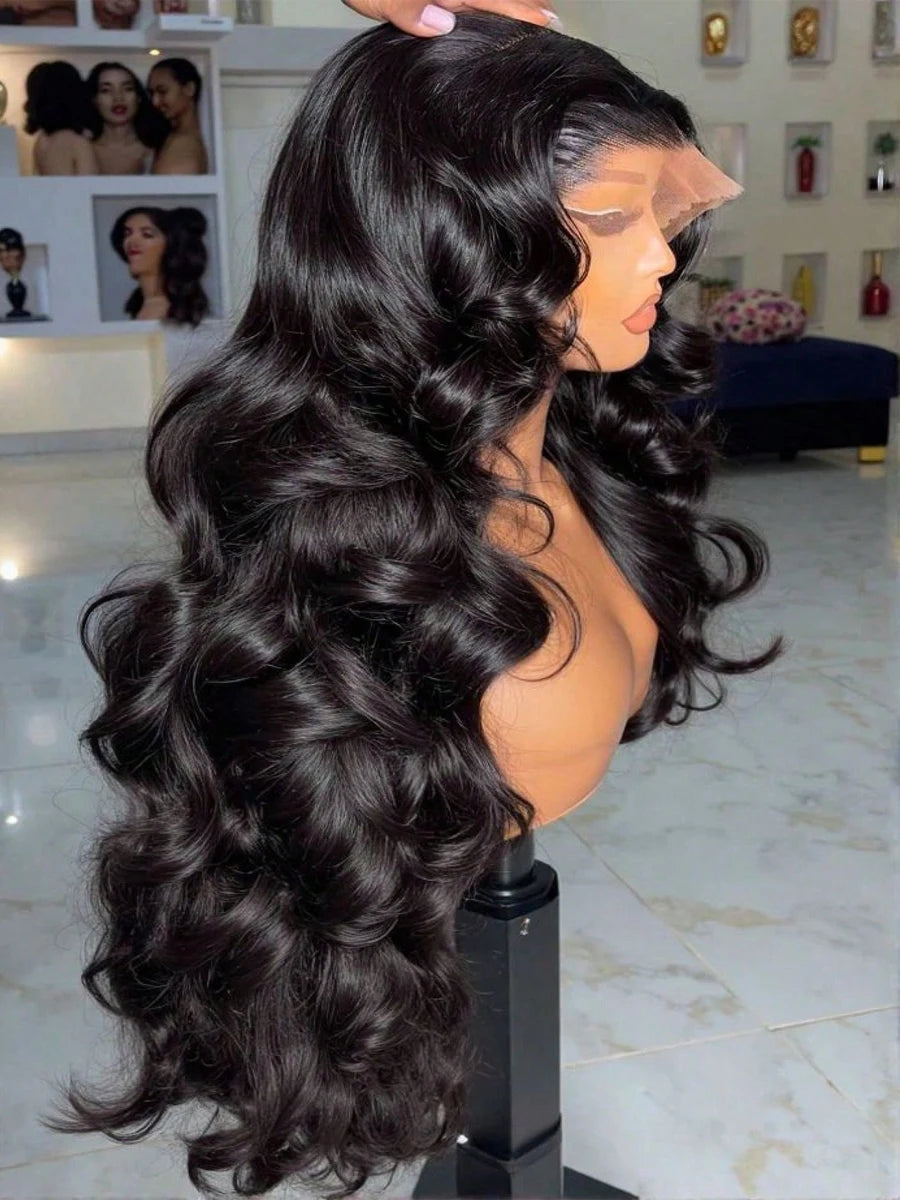 Nature Black Lace Front Wigs Human Hair 13x4 HD Transparent Body Wave Lace Front Wigs Human Hair Pre Plucked