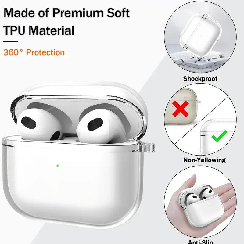 Soft Clear TPU Earphone Case For Airpods Pro 3 2025 Airpods 4 2024 Shockproof Transparent Cover For Airpods 2 3 2021 Shell Case