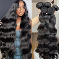38 40 Inch Body Wave 1 3 4 Bundles Brazilian Remy Unprocessed Human Hair Wavy Doule Drawn Bundles Weave Extensions