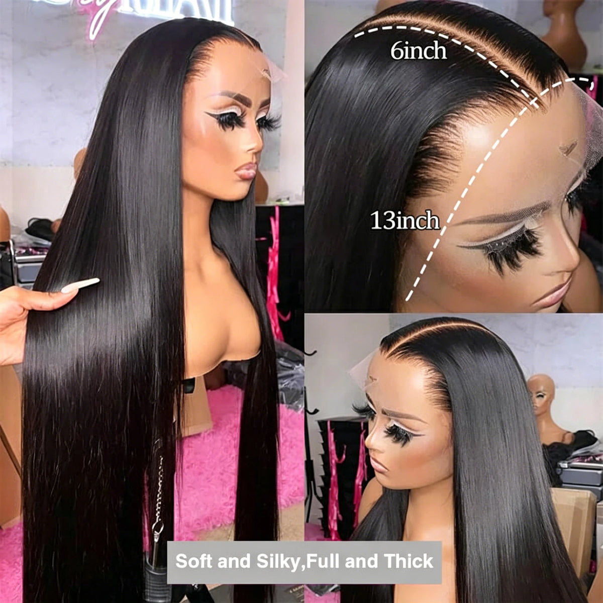40 42 Inch Straight Human Hair Wigs 13x4 13x6 HD Lace Frontal Wigs For Women Glueless Bone Straight Lace Front Human Hair Wigs