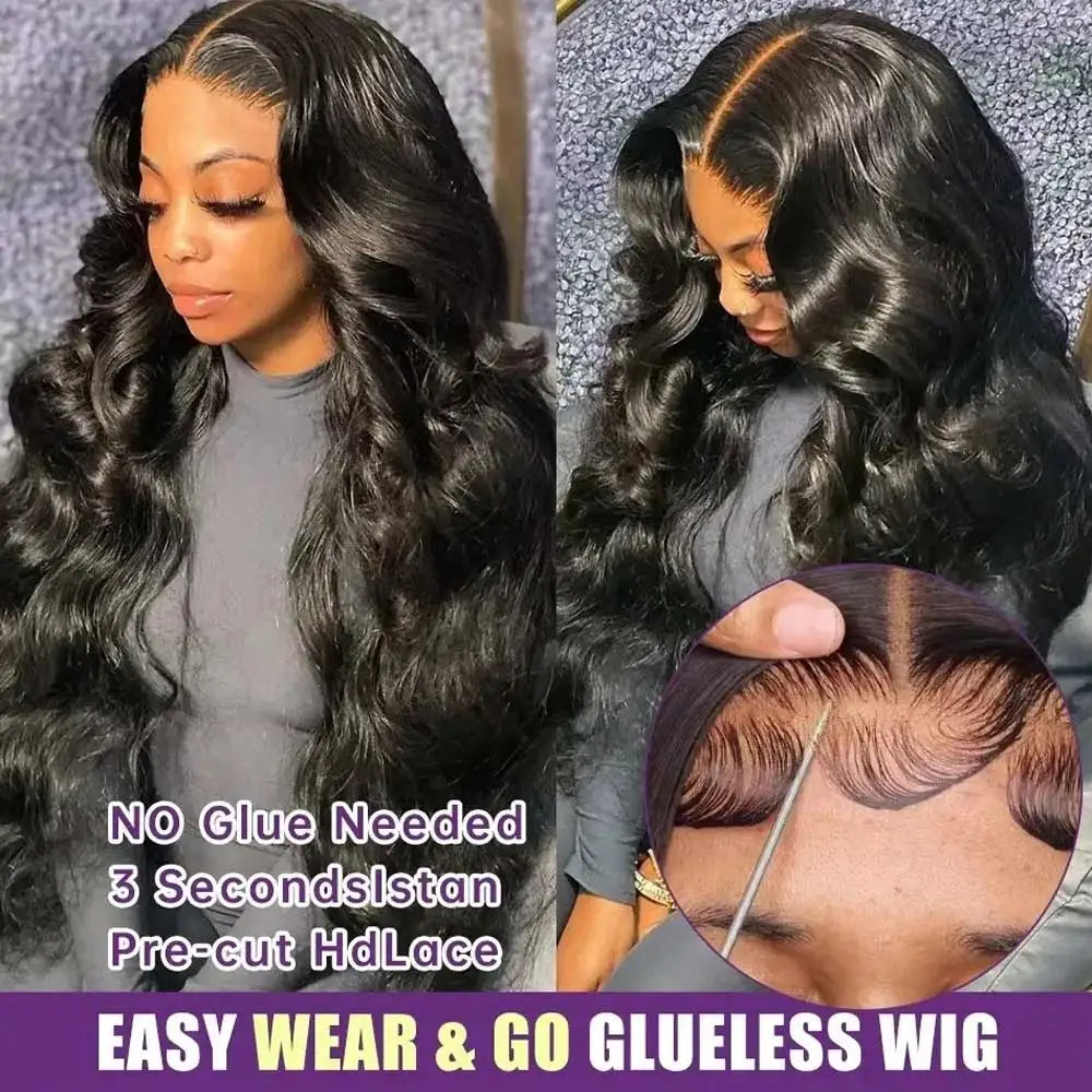 13x413x6 HD Body Wave Lace Front Human Hair Wigs Pre Plucked Remy 40 42 Inch 5x5 Glueless Wet And Wavy Lace Frontal Wigs