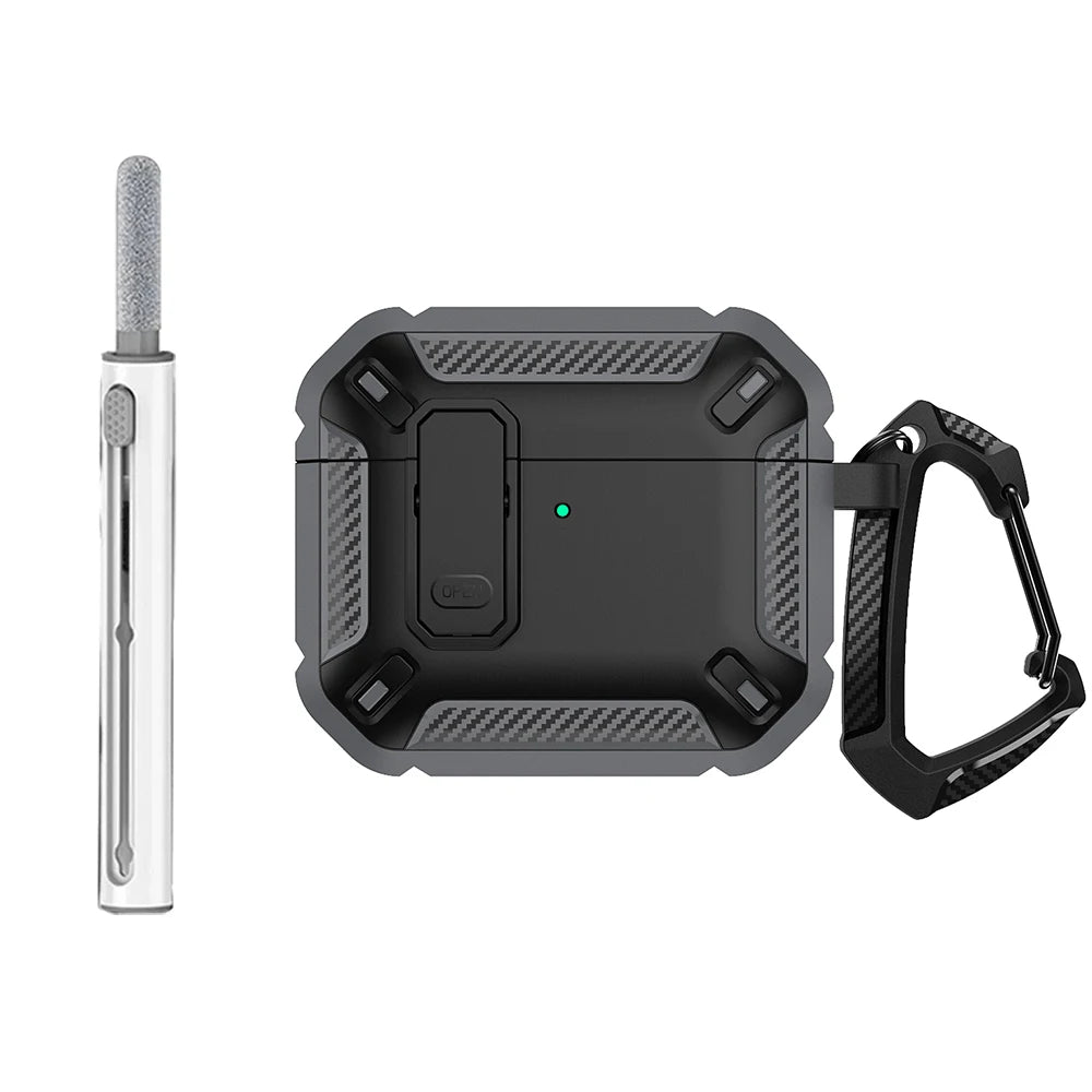 Security Lock Case For AirPods 4 4th Gen Cover TPU PC Protective Cases For Apple AirPods 4 Fundas Earphone Accessories With Hook