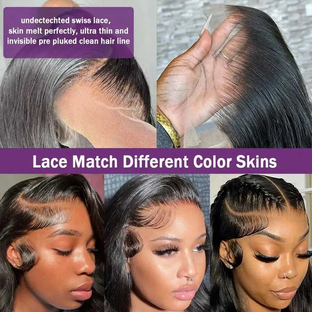 13x413x6 HD Body Wave Lace Front Human Hair Wigs Pre Plucked Remy 40 42 Inch 5x5 Glueless Wet And Wavy Lace Frontal Wigs