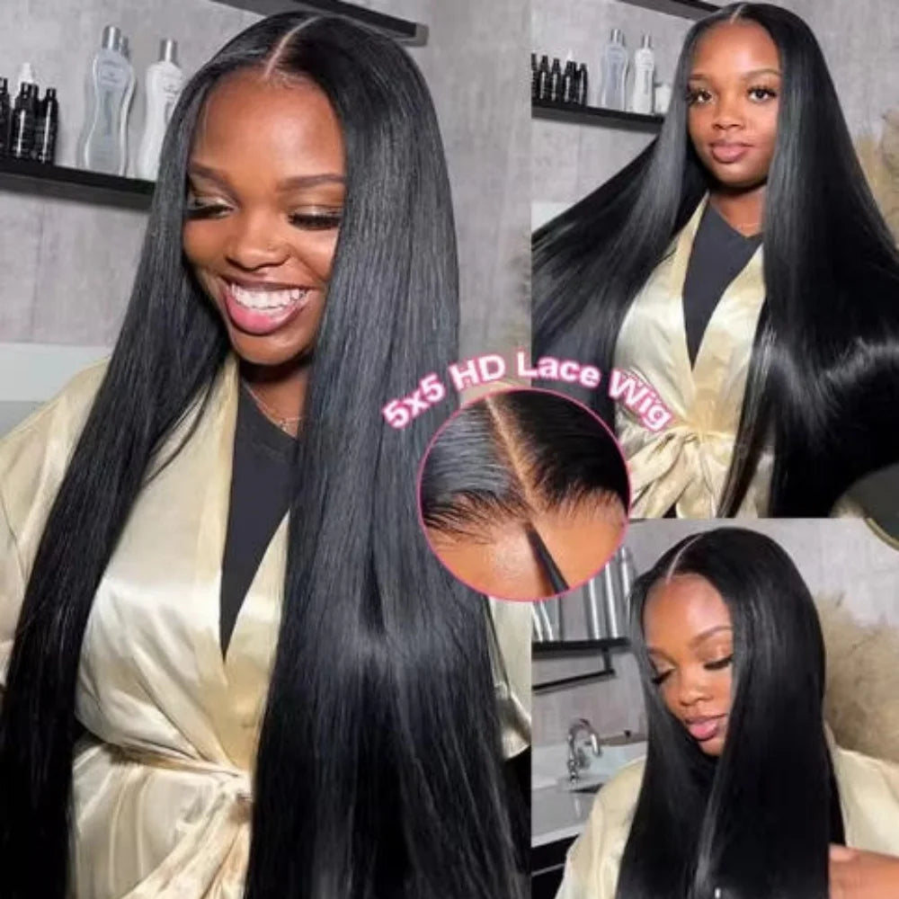 Bone Straight HD Lace Front Wig – 250% Density Brazilian Human Hair (13x4 & 13x6) Pre Plucked Baby Hair