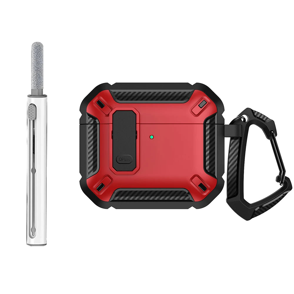 Security Lock Case For AirPods 4 4th Gen Cover TPU PC Protective Cases For Apple AirPods 4 Fundas Earphone Accessories With Hook
