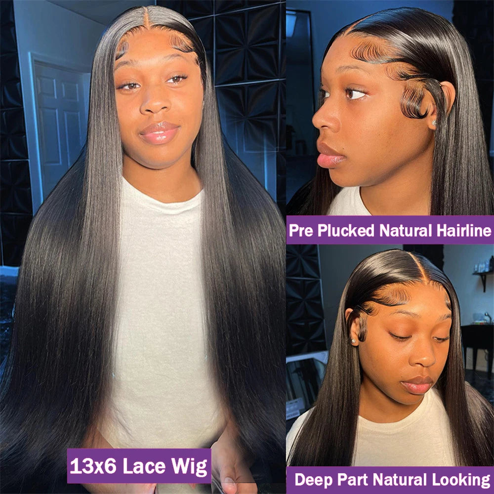 200% Real Density Bone Straight Hd Transparent 13x6 Pre Plucked Lace Frontal Wig 13x4 360 Hd Lace Front ≥98% Human Hair Wigs