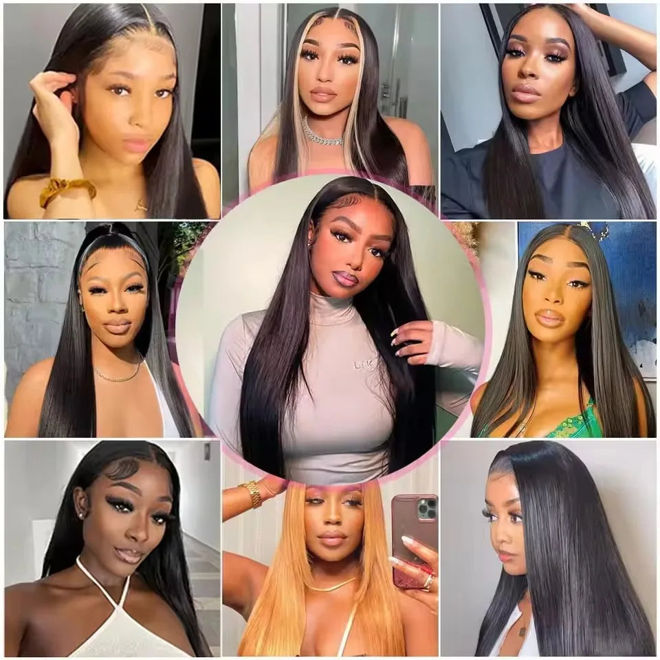 200% Real Density Bone Straight Hd Transparent 13x6 Pre Plucked Lace Frontal Wig 13x4 360 Hd Lace Front ≥98% Human Hair Wigs