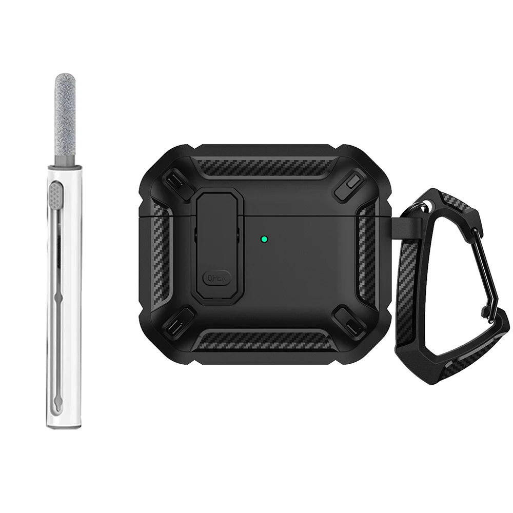 Security Lock Case For AirPods 4 4th Gen Cover TPU PC Protective Cases For Apple AirPods 4 Fundas Earphone Accessories With Hook